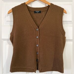 Brown Button-Up Knit Vest